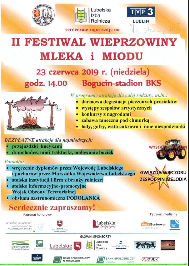plakat festiwal mleka i miodu
